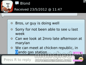 Charles Ntuko's BBM Chat to me
